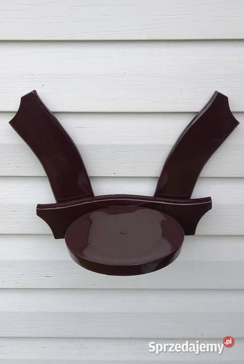 Kwietnik drewniany dwuramienny wieszak ścienny