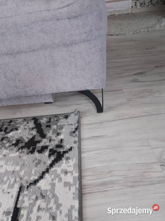 Sofa szara z funkcją spania tkanina Domatowo