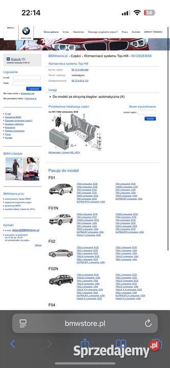 BMW F01 F02 F04 F07 F25 Wzmacniacz Top HiFi 9 Gdańsk sprzedam