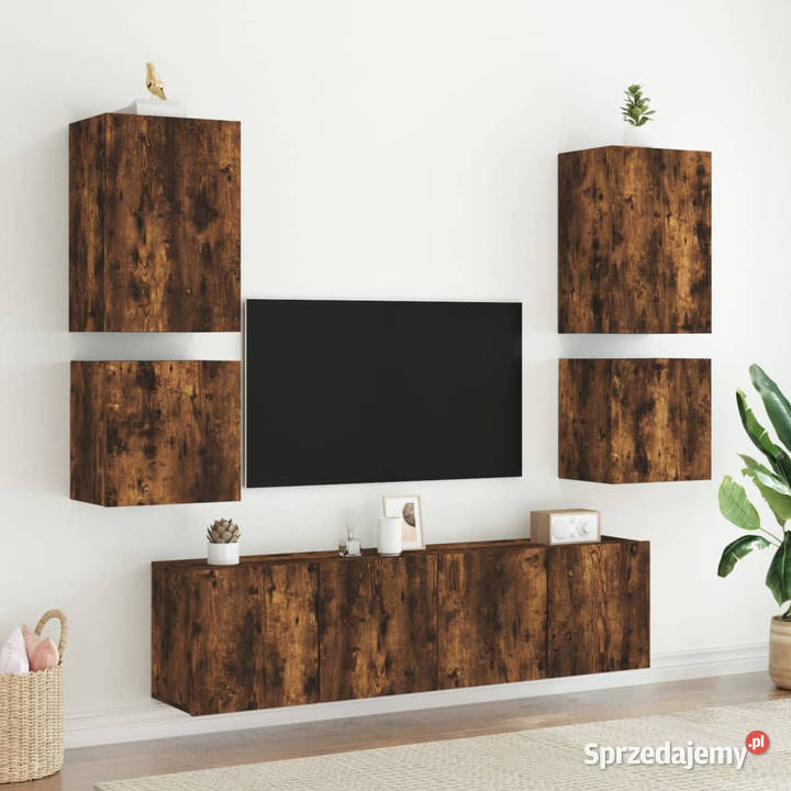 Ścienna szafka TV przydymiony dąb 405x30x40