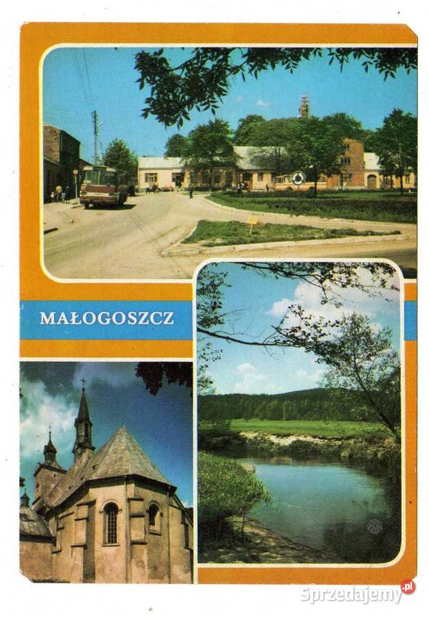MAŁOGOSZCZ POCZTÓWKA WIELOWIDOKOWA Pocztówki i karty telefoniczne świętokrzyskie Krynki
