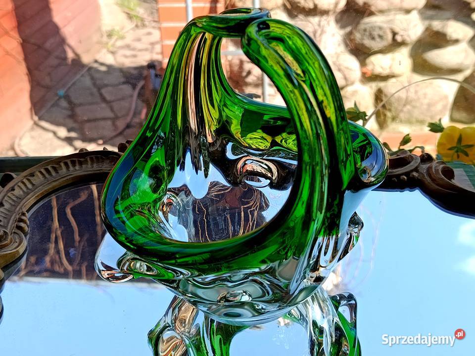 Koszyk grube szkło Josef Hospodka lubuskie Klenica