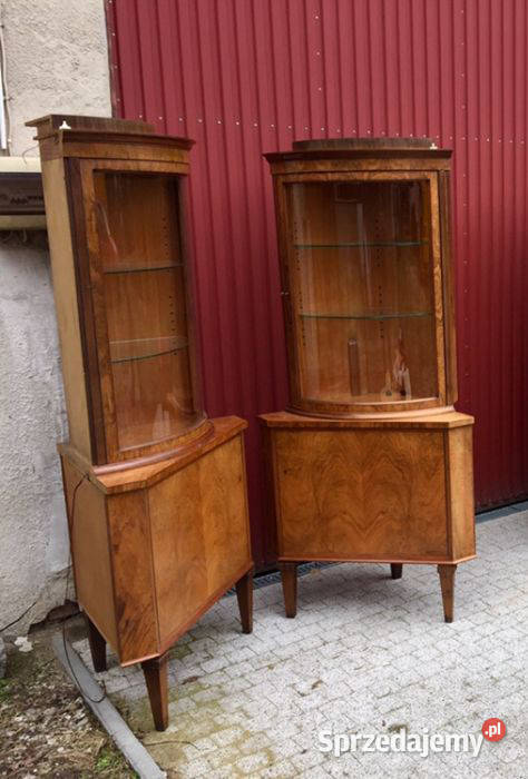 Witryny narożne ART DECO orzech 1930 Wrocław