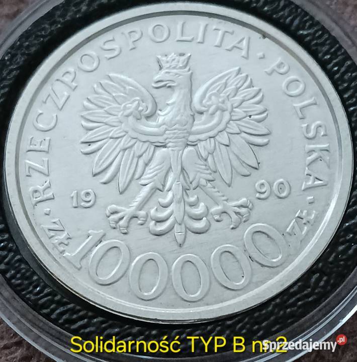 100 000 Solidarność 1990 r TYP B 2 mennicze wielkopolskie