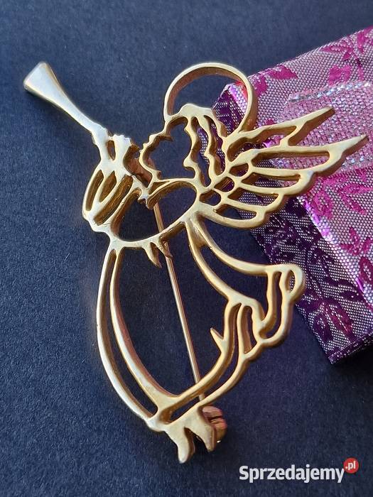 VINTAGE BROSZKA ANIOŁ ART DECO Ozdoby śląskie Częstochowa