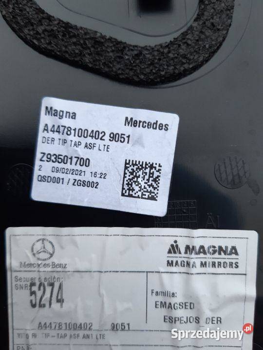 Lusterko lewe prawe manualne Mercedes Vito A447