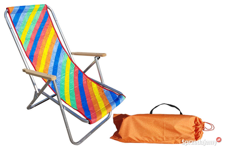 Leżak plażowy aluminiowy z drewnianym sprzedam