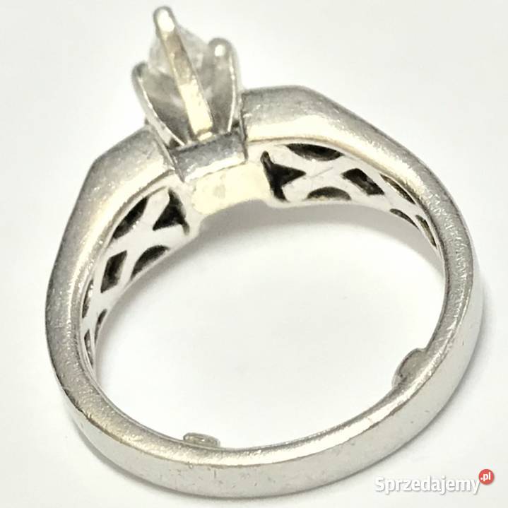 Platynowy PIERŚCIONEK Art Dco BRYLANTY 15ct Warszawa