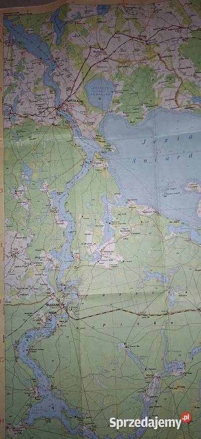 Jezioro Śniardwy unikatowa mapa turystyczna 1987 Łęczyca