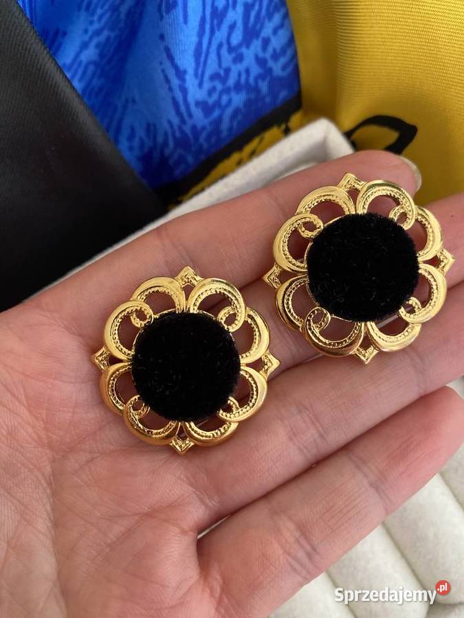 olczyki vintage czarne asamit złote wieczorowe Łódź sprzedam