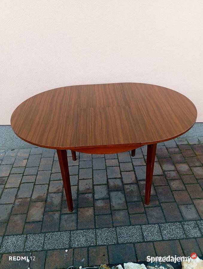 Stół okrągły rozkładany PRL Transport
