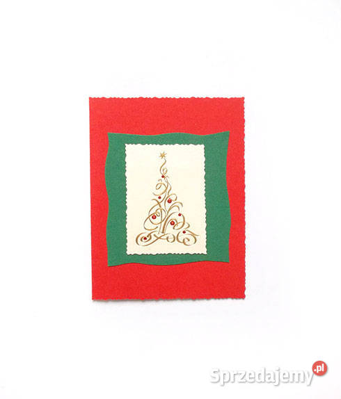 czerwona kartka z choinką boże Narodzenie kartki Szczecin