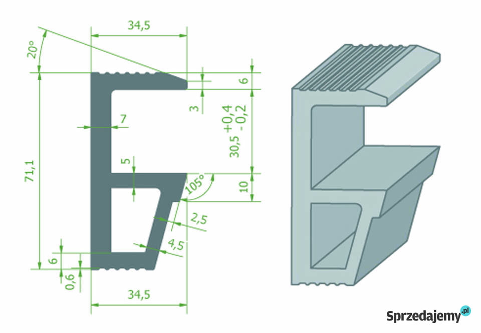 Obrzeże uniwersalne 30 panela podłogowego kujawsko-pomorskie Lubanie