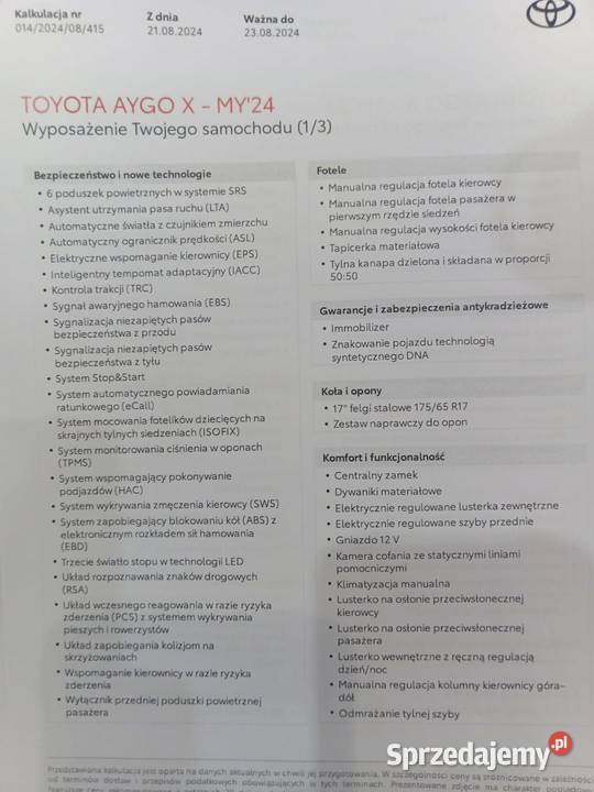 Toyota Aygox z gwarancją Legnica sprzedam