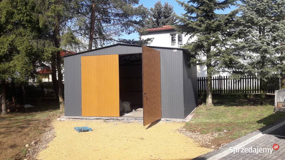 Garaż Blaszany 6x5 Drewnopodobny Złoty DąbGaraże Jelenia Góra