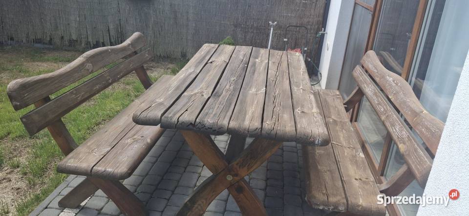 Zestaw ogrodowy solidny drewniany Straszyn