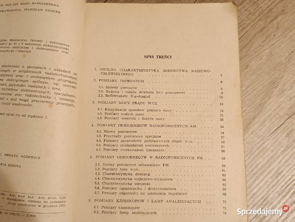 Książka Miernictwo Radiowe i Telewizyjne A Rode podkarpackie