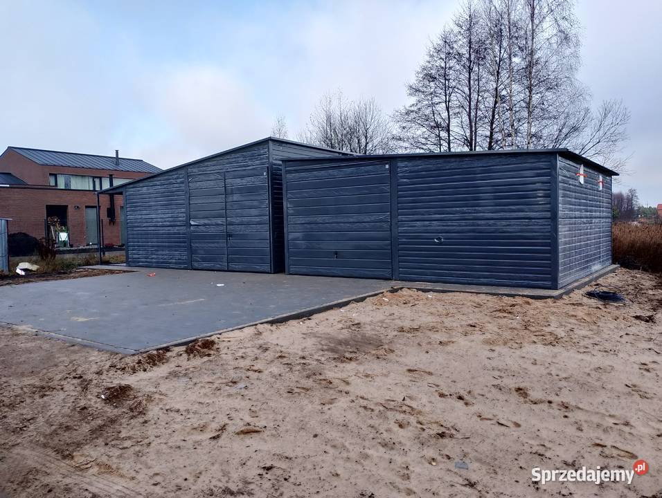 Garaż Blaszany GRAFITOWY 2 Bramy Blaszak Garaże Środa Wielkopolska