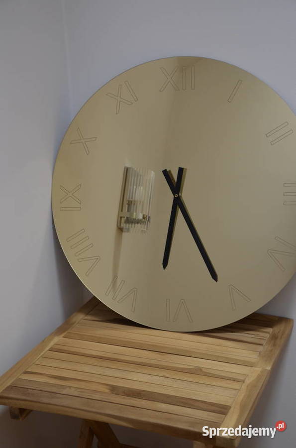 duży 60 włoski zegar ścienny glamour lustrzany