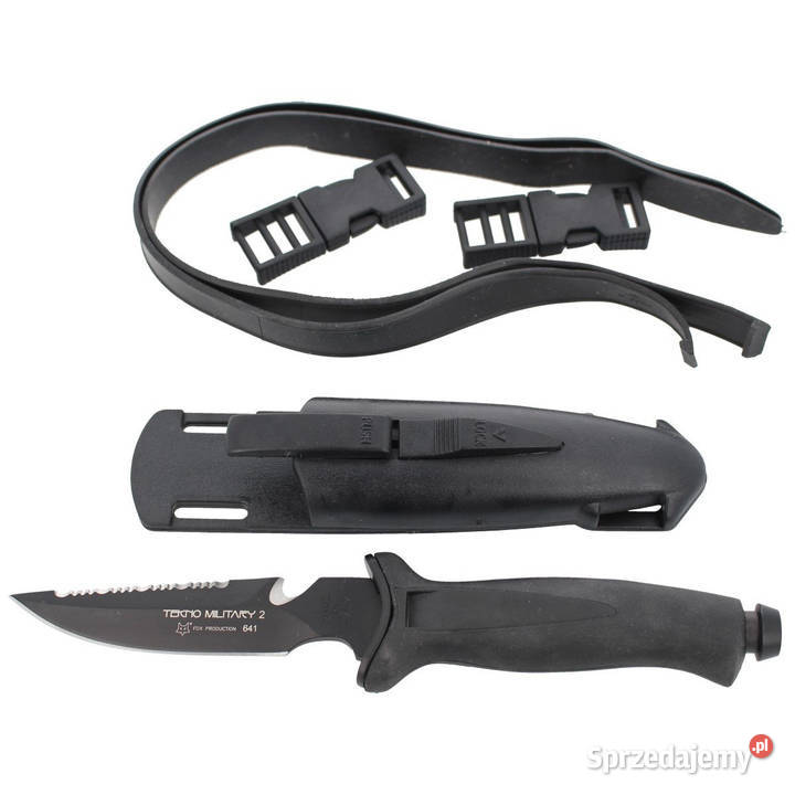 Nóż nurkowy FOX Tekno Military 2 Black Black Turystyka