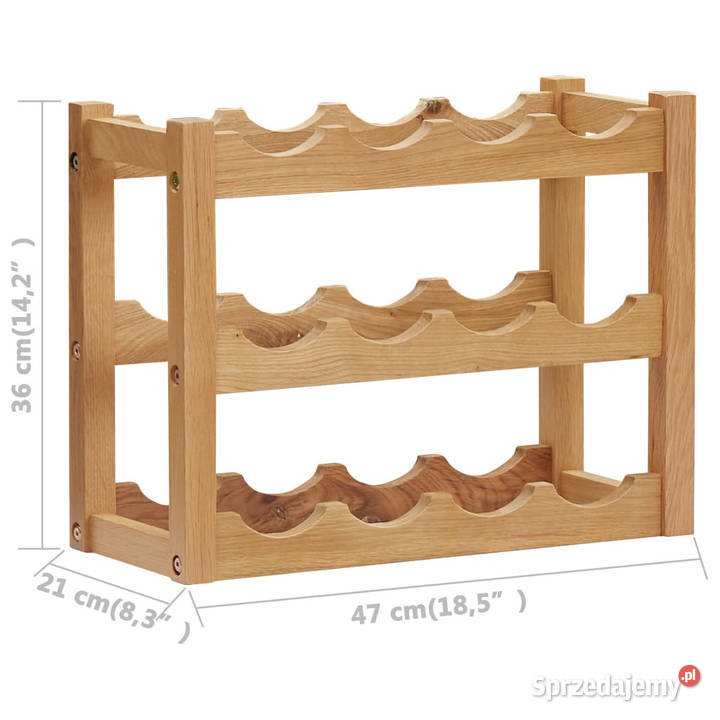 Stojak na 12 butelek wina 47x21x36 lite drewno