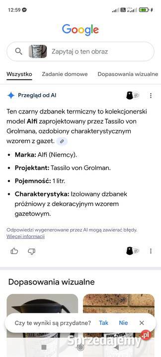 Kolekcjonerski termos dzbanek termiczny Stronie Śląskie