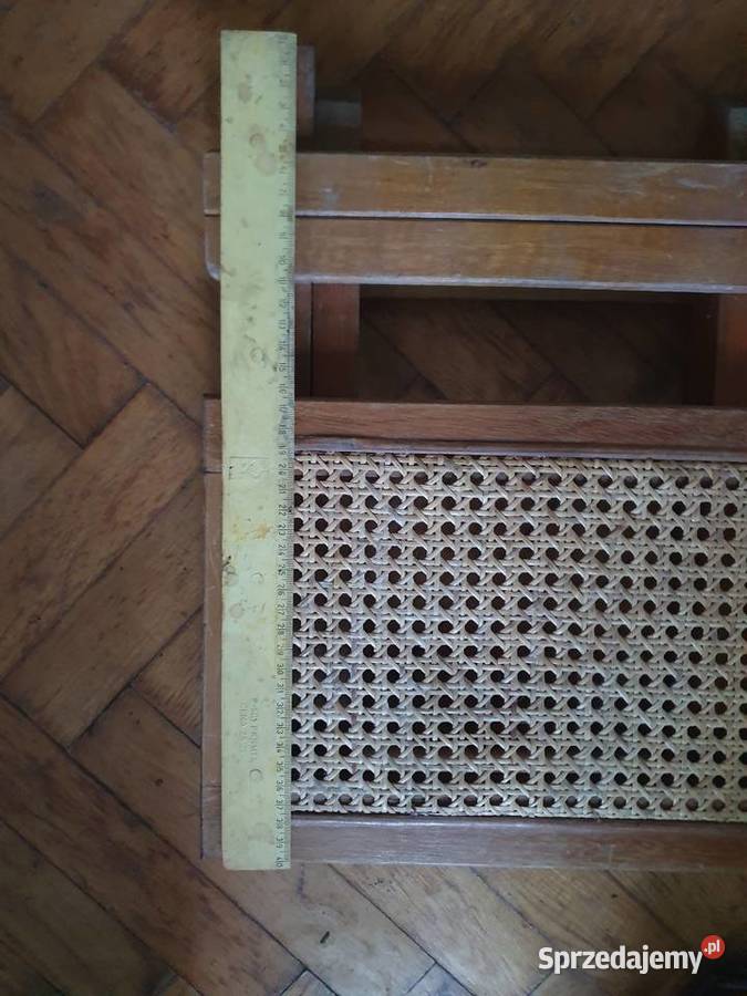 Taboret krzesełko rattan małe vintage składane Meble mazowieckie Warszawa