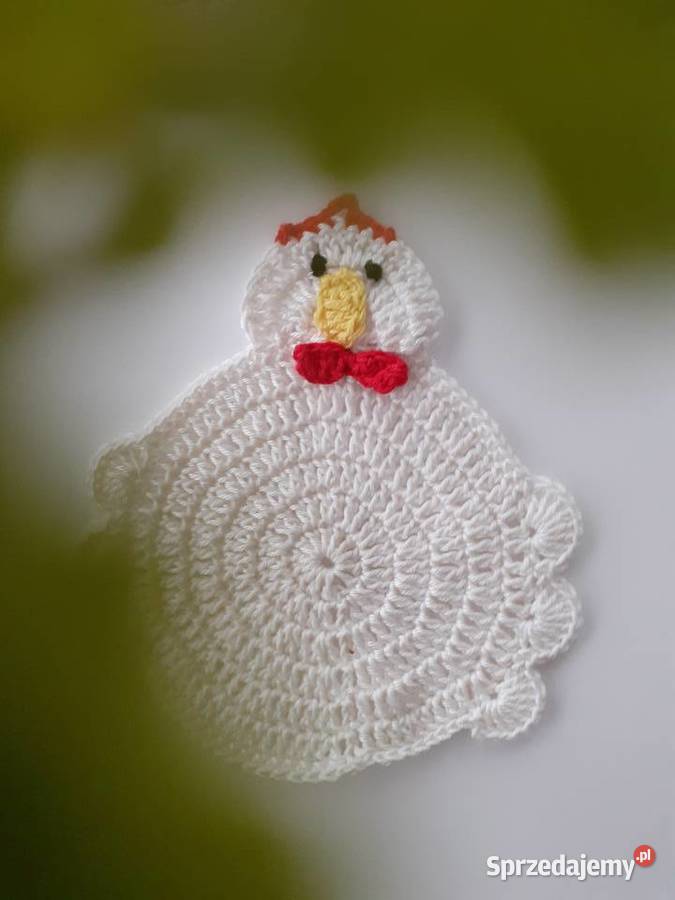 Podkładki kurki ręcznie robione na szydełku hand Kamyk