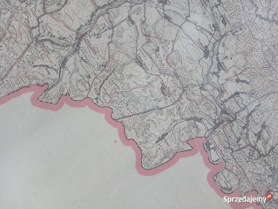 Mapa powiat Nowy Targ 1957 Gdów sprzedam
