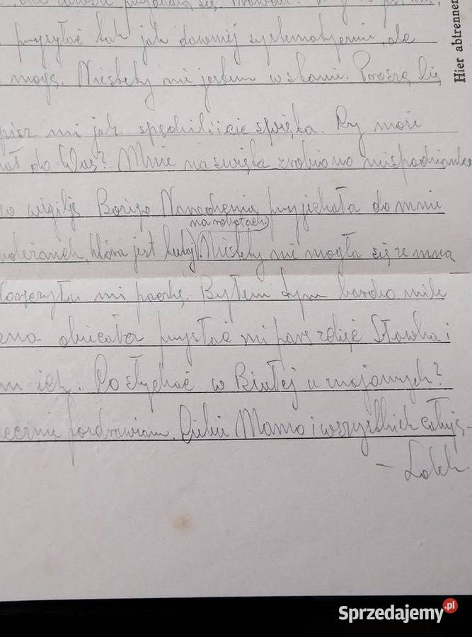 List oficera Wojska Polskiego z niewoli Żory