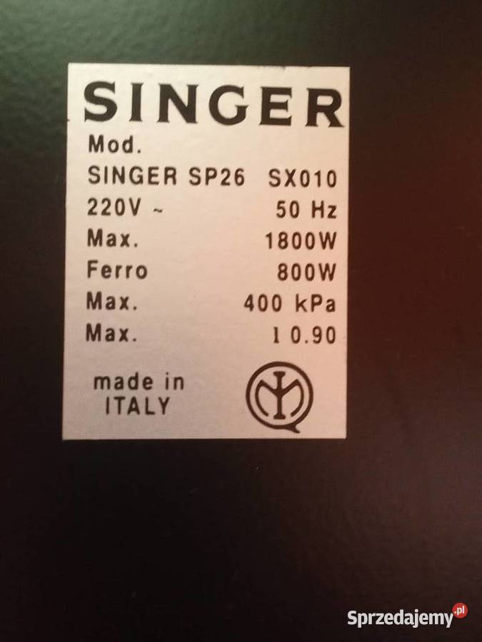 Żelazko SINGER małopolskie Łososina Dolna