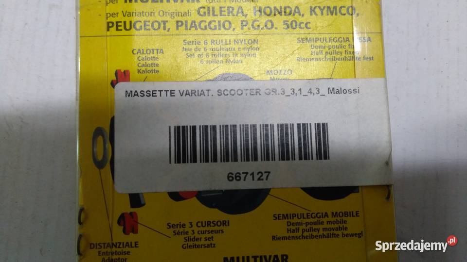Rolki wariatora Malossi 16x13 SKUTER 4T ZIPP podlaskie Bielsk Podlaski