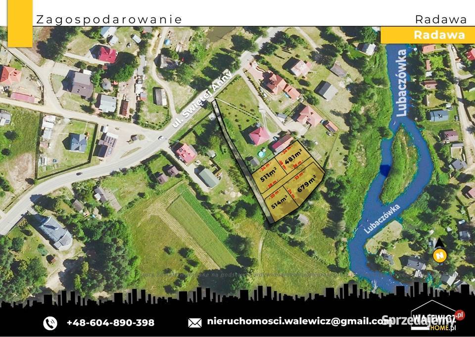 Sprzedam działki w Radawie św Anny 481m2 Radawa sprzedam
