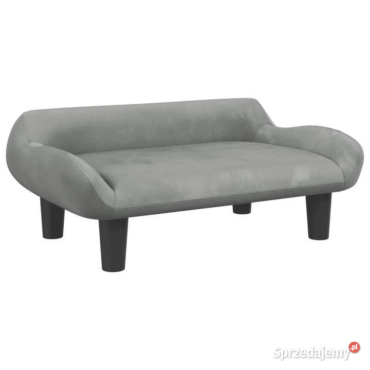 Sofa dzieci jasnoszara 70x40x24 aksamit mazowieckie Warszawa