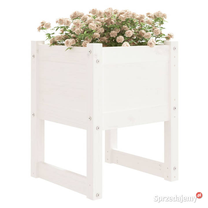 Donice 2 białe 40x40x525 lite drewno sosnowe mazowieckie Warszawa