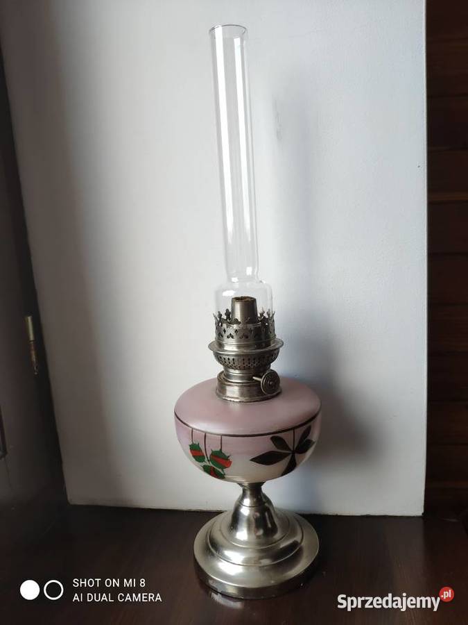 Stara francuska lampa naftowa emalia Kraków