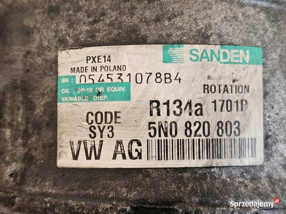 PASSAT GOLF 20 TDI CBA CBAB 140 10r sprężarka Rok produkcji 2010 Kielce