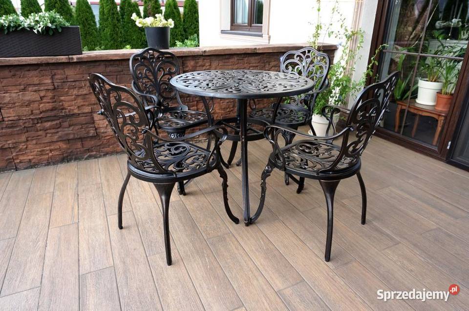 Meble aluminiowe komplet rustykalny 4 osobowy Warszawa sprzedam