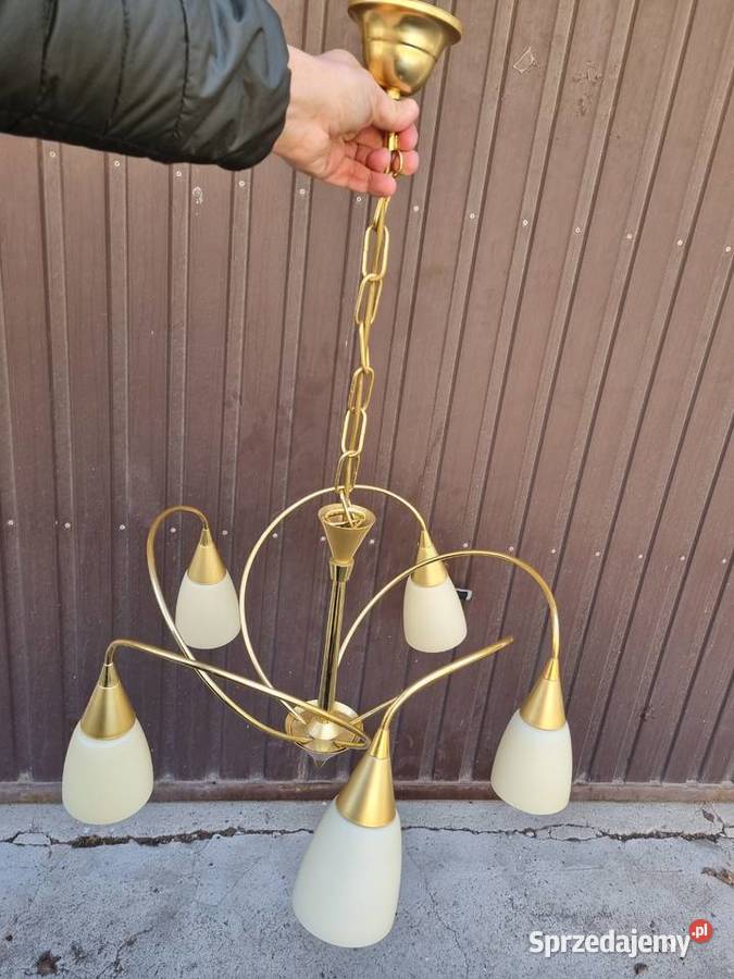 Żyrandol vintage PRL mosiądz Płock