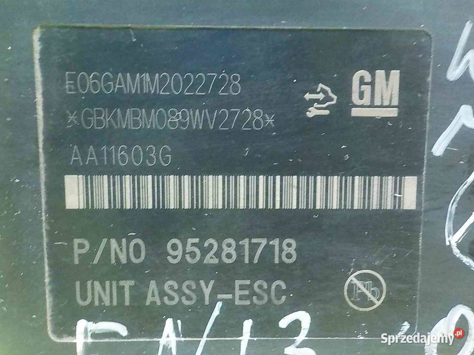 OPEL MOKKA A I 16 B 13r pompa ABS 95281718 mazowieckie Suków