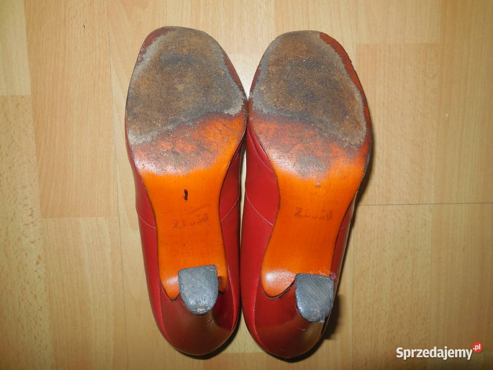czółenka skórzane czerwone Łódź