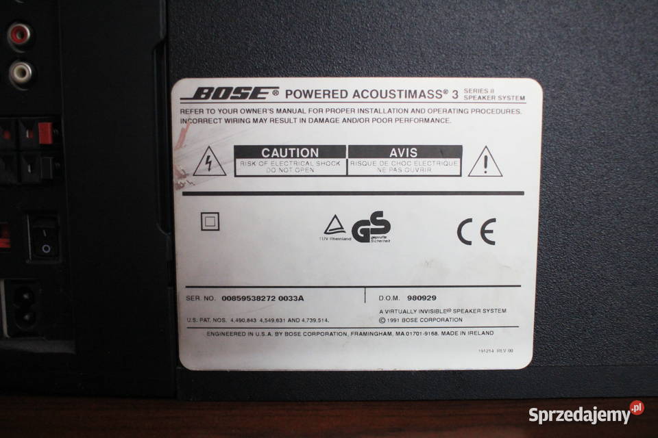 Subwoofer aktywny Bose Acoustimass 3 Series II