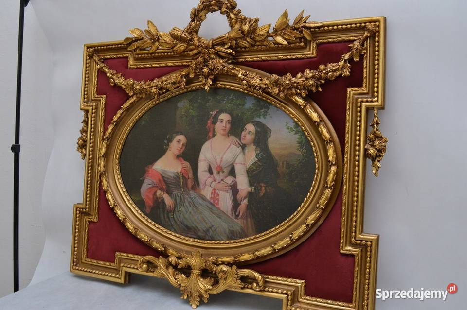FRANCUSKA ARYSTOKRACJA OBRAZ HERBOWA ZŁOTA RAMA małopolskie