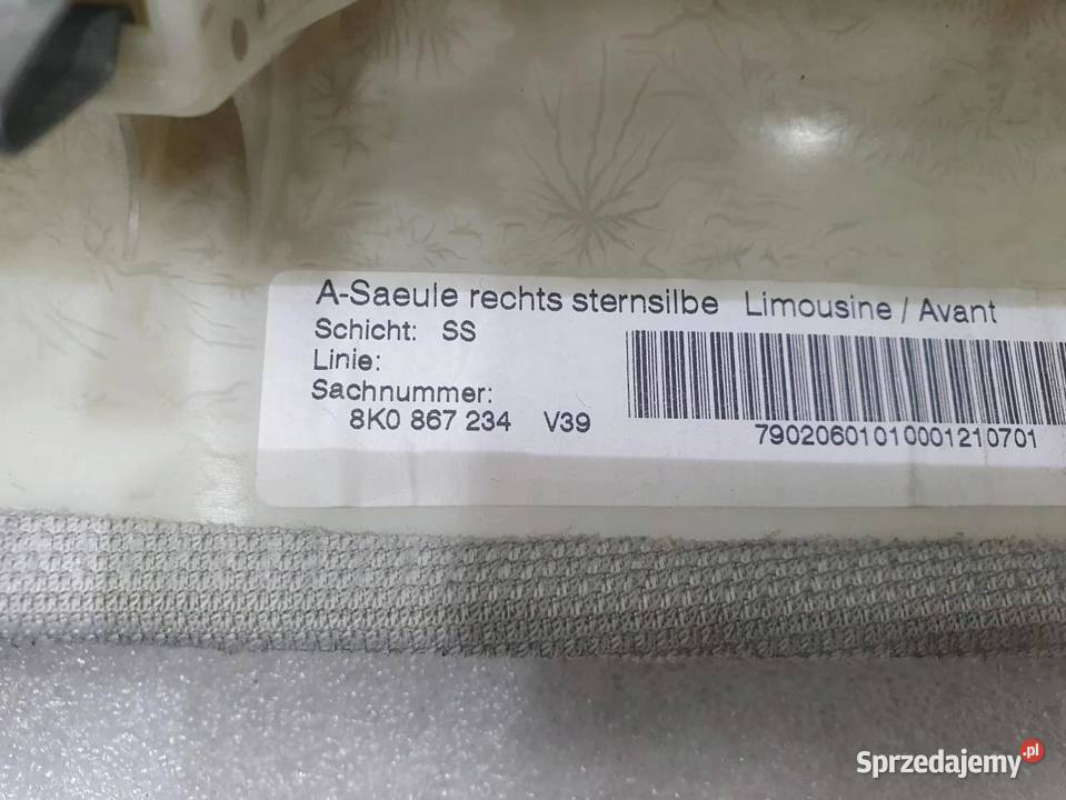 OSŁONA SŁUPKA PRAWA AUDI A4 B8 8K0867234B osobowe Listwy sprzedam