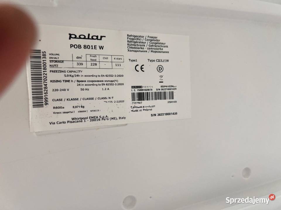 Lodówka POLAR 189 Solidna porządna Transport Warszawa