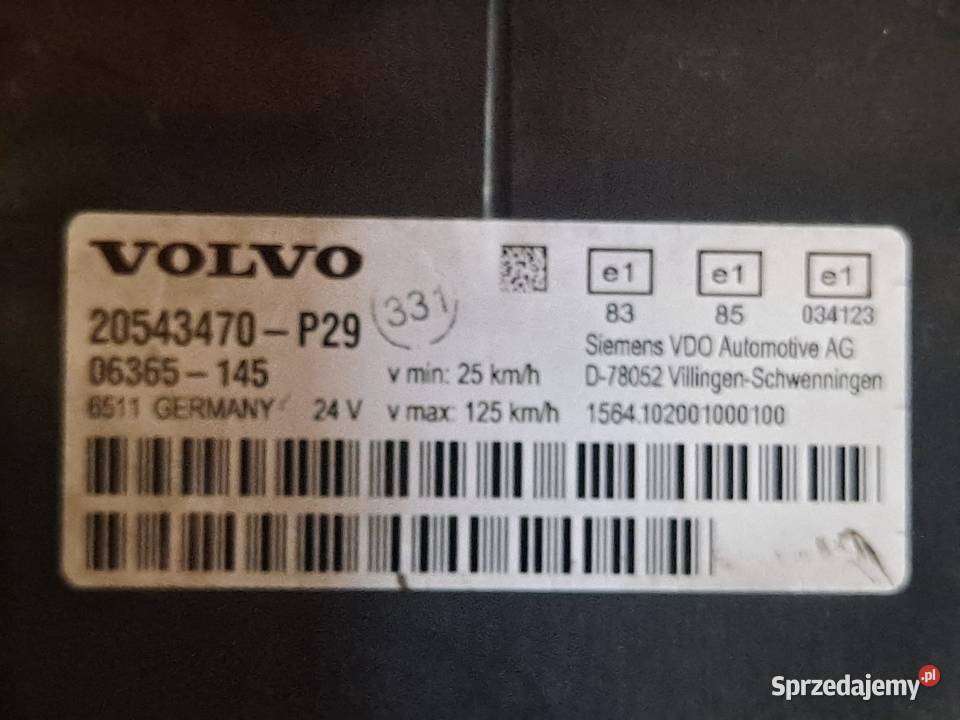 Licznik ZEGAR VOLVO VDO FH FM 20543470P29 ciężarowe świętokrzyskie Zawichost