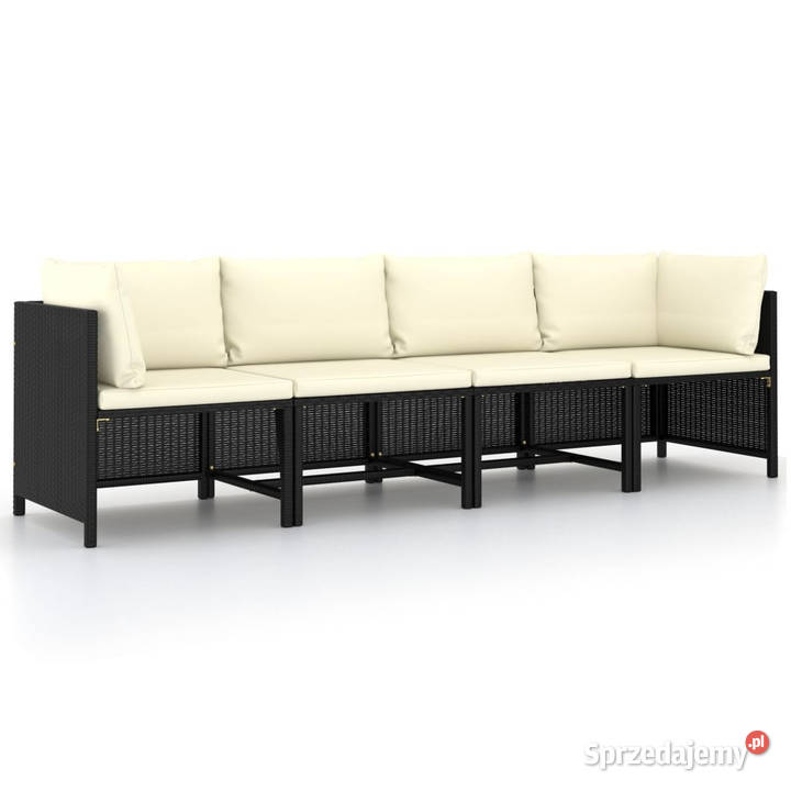 4osobowa sofa ogrodowa z poduszkami polirattan Krzesła ogrodowe