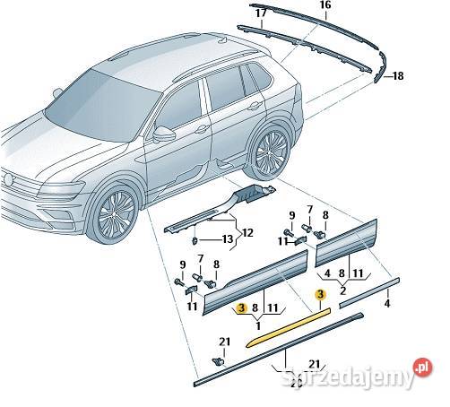 VW SEAT LISTWA CHROM LEWY PRZÓD 5NA853331A I osobowe małopolskie