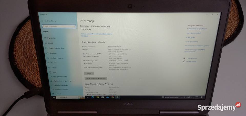 Dell Precision 7510 15 Intel Core i76820HQ 2 32 Liczba rdzeni 4 Laptopy i netbooki Niepołomice