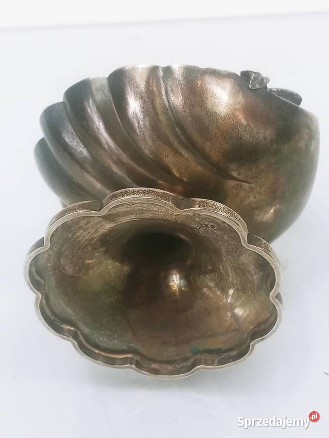 Solniczka Srebro pr 925 Ptaszek na Muszli